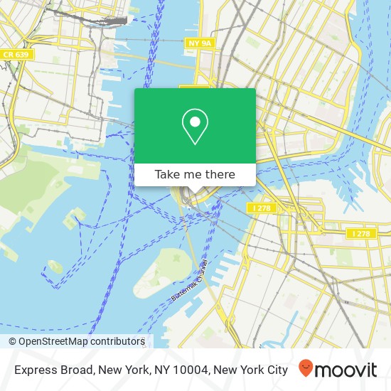 Mapa de Express Broad, New York, NY 10004