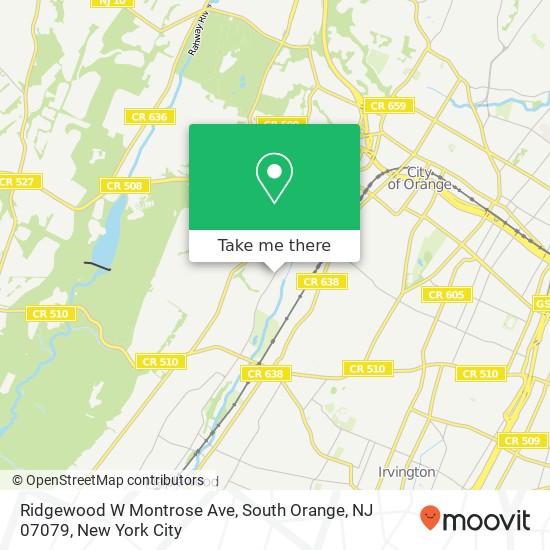 Mapa de Ridgewood W Montrose Ave, South Orange, NJ 07079