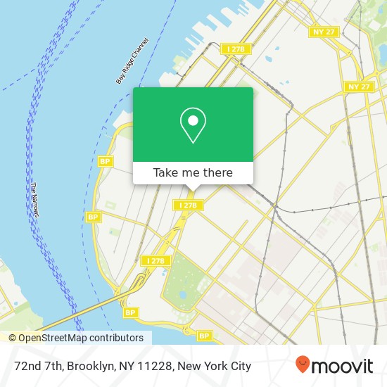 Mapa de 72nd 7th, Brooklyn, NY 11228