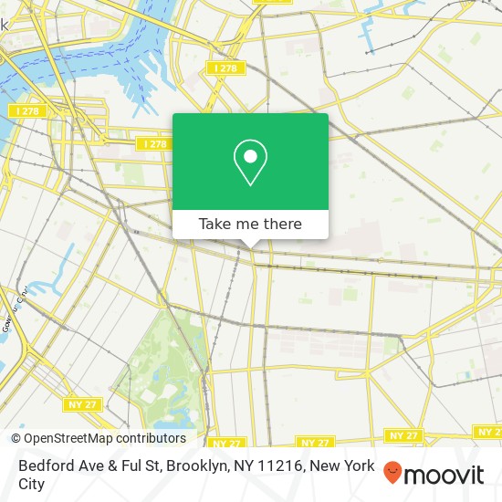 Mapa de Bedford Ave & Ful St, Brooklyn, NY 11216