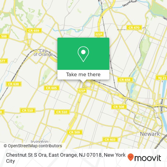 Chestnut St S Ora, East Orange, NJ 07018 map