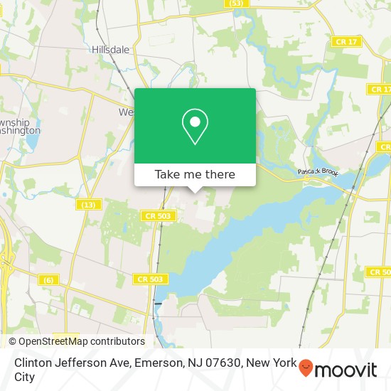 Clinton Jefferson Ave, Emerson, NJ 07630 map