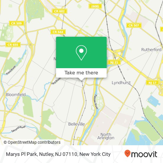 Mapa de Marys Pl Park, Nutley, NJ 07110
