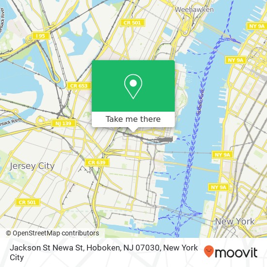 Jackson St Newa St, Hoboken, NJ 07030 map
