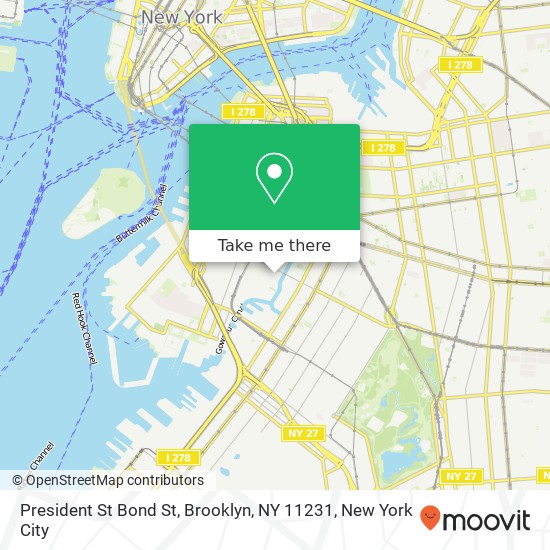 President St Bond St, Brooklyn, NY 11231 map