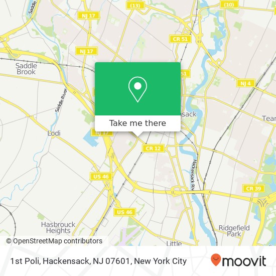 Mapa de 1st Poli, Hackensack, NJ 07601