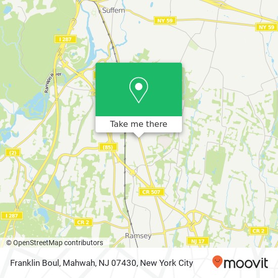 Mapa de Franklin Boul, Mahwah, NJ 07430