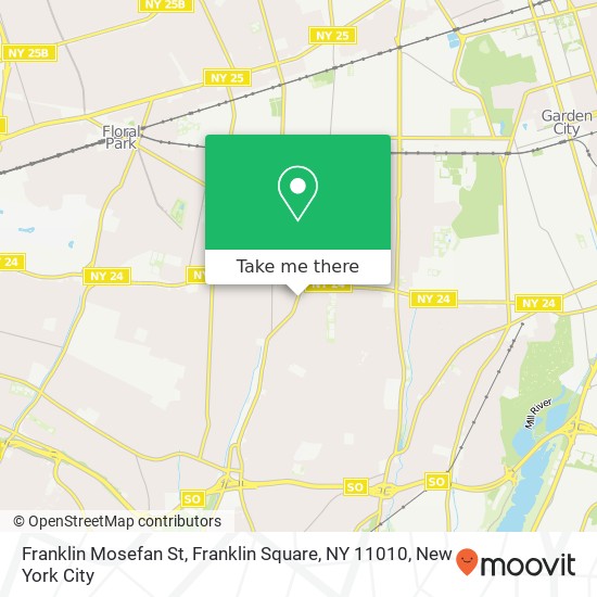 Mapa de Franklin Mosefan St, Franklin Square, NY 11010