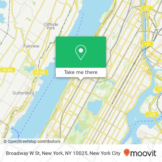 Mapa de Broadway W St, New York, NY 10025