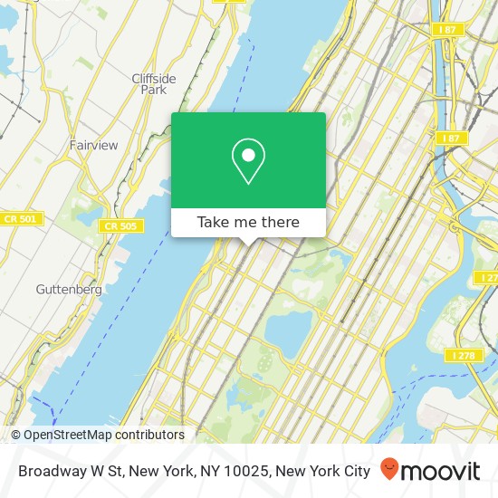 Mapa de Broadway W St, New York, NY 10025