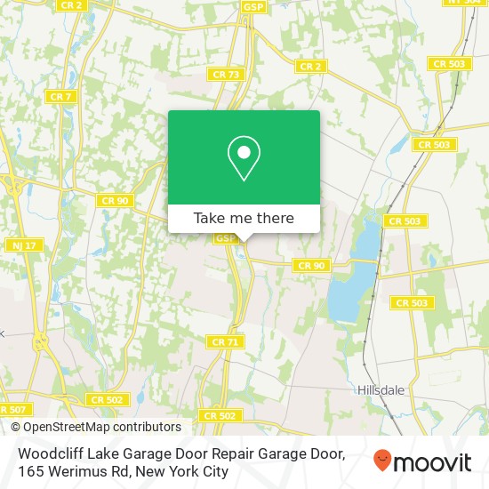 Mapa de Woodcliff Lake Garage Door Repair Garage Door, 165 Werimus Rd