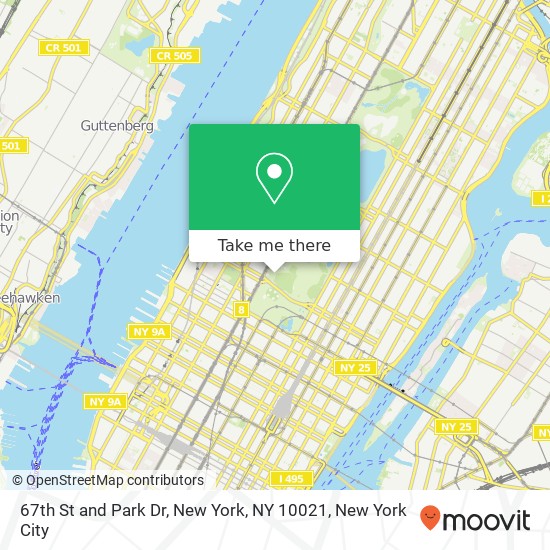 67th St and Park Dr, New York, NY 10021 map