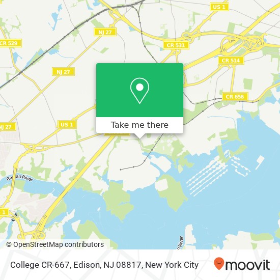 Mapa de College CR-667, Edison, NJ 08817
