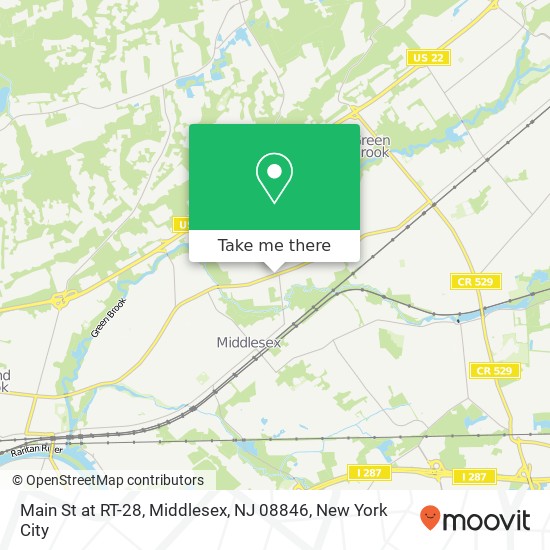 Mapa de Main St at RT-28, Middlesex, NJ 08846