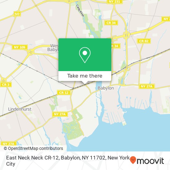 Mapa de East Neck Neck CR-12, Babylon, NY 11702