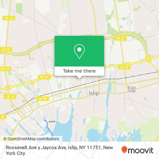 Mapa de Roosevelt Ave y Jaycox Ave, Islip, NY 11751