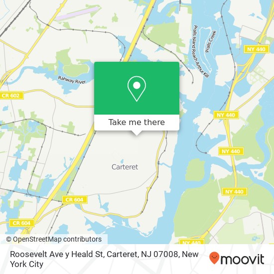 Roosevelt Ave y Heald St, Carteret, NJ 07008 map