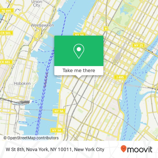 Mapa de W St 8th, Nova York, NY 10011