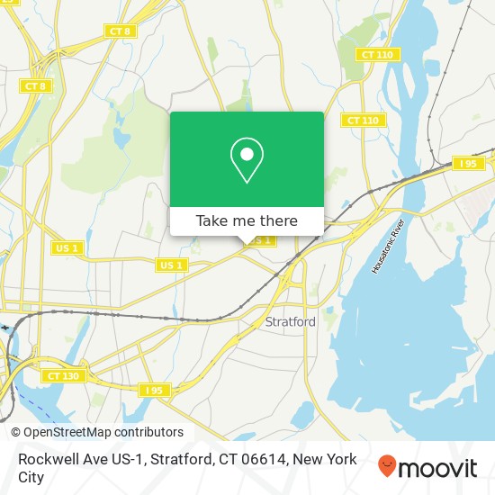 Mapa de Rockwell Ave US-1, Stratford, CT 06614