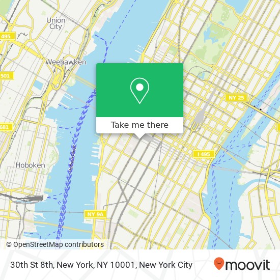30th St 8th, New York, NY 10001 map