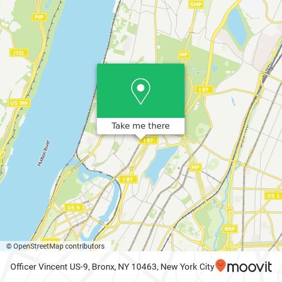 Mapa de Officer Vincent US-9, Bronx, NY 10463