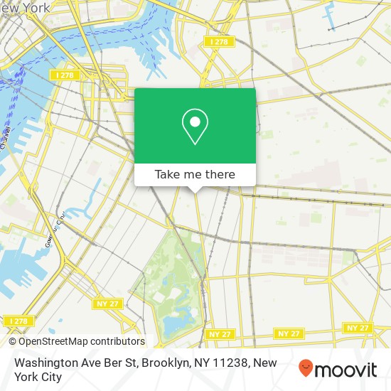 Mapa de Washington Ave Ber St, Brooklyn, NY 11238