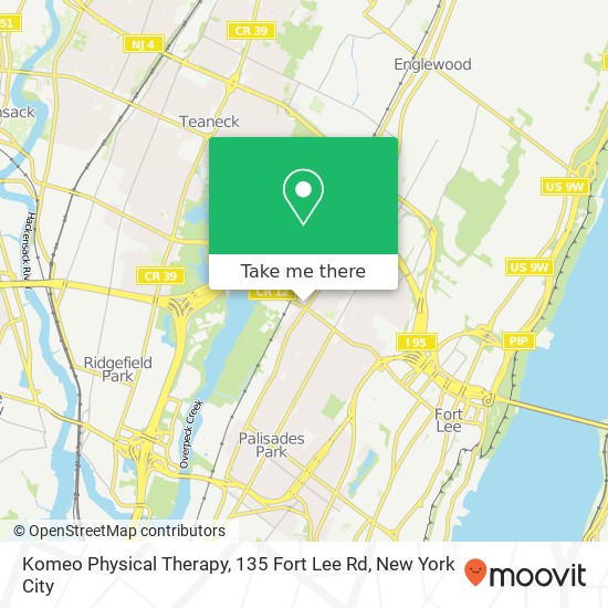 Mapa de Komeo Physical Therapy, 135 Fort Lee Rd