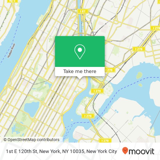 1st E 120th St, New York, NY 10035 map