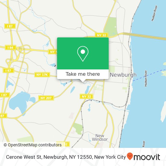 Mapa de Cerone West St, Newburgh, NY 12550