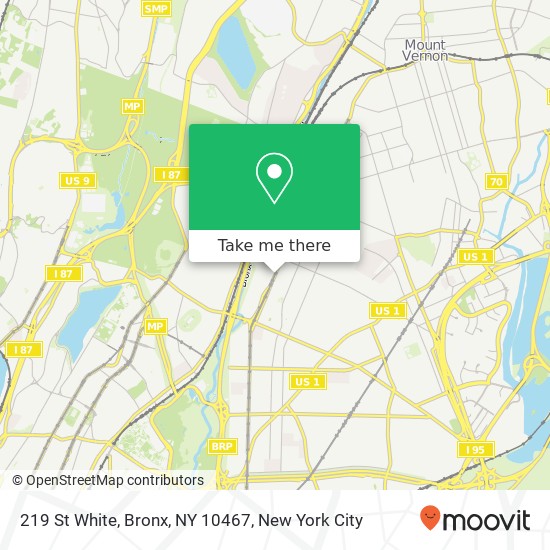 Mapa de 219 St White, Bronx, NY 10467