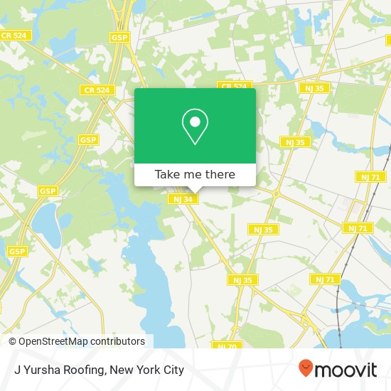 J Yursha Roofing map