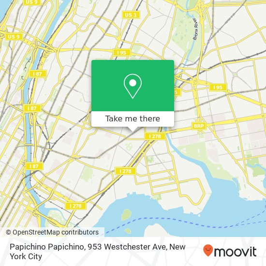 Mapa de Papichino Papichino, 953 Westchester Ave