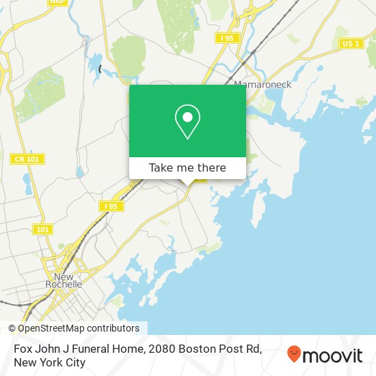 Fox John J Funeral Home, 2080 Boston Post Rd map