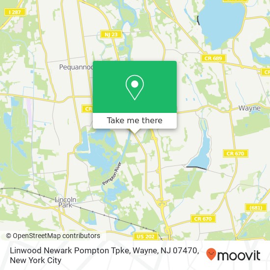 Linwood Newark Pompton Tpke, Wayne, NJ 07470 map