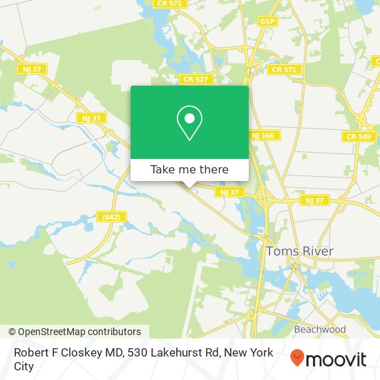 Robert F Closkey MD, 530 Lakehurst Rd map