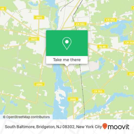 Mapa de South Baltimore, Bridgeton, NJ 08302