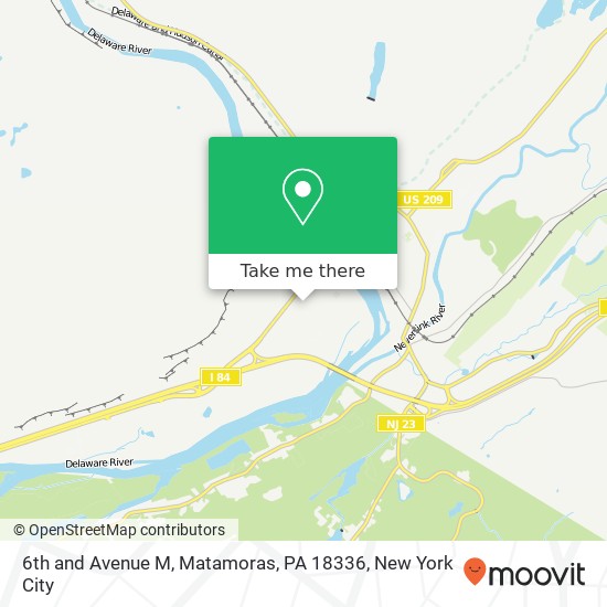 Mapa de 6th and Avenue M, Matamoras, PA 18336