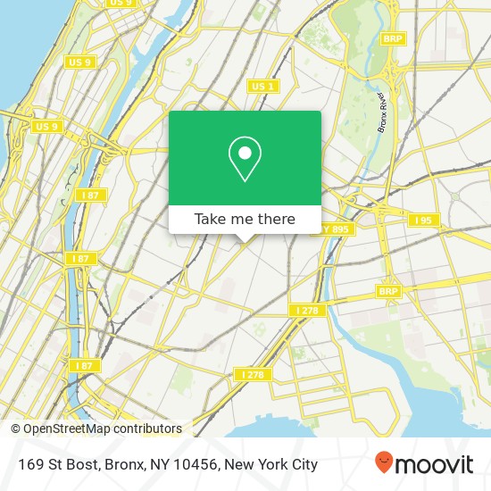 Mapa de 169 St Bost, Bronx, NY 10456