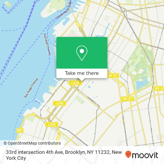 Mapa de 33rd intersection 4th Ave, Brooklyn, NY 11232