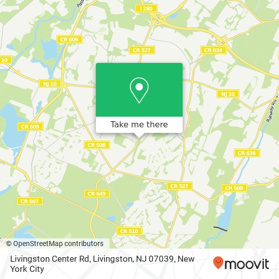 Mapa de Livingston Center Rd, Livingston, NJ 07039