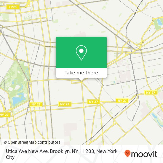 Mapa de Utica Ave New Ave, Brooklyn, NY 11203