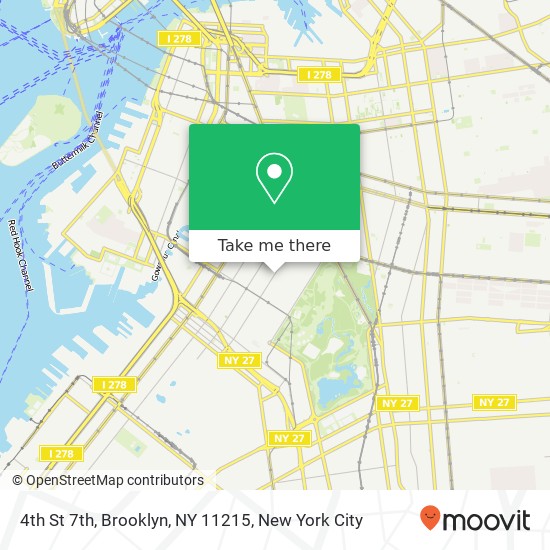 Mapa de 4th St 7th, Brooklyn, NY 11215