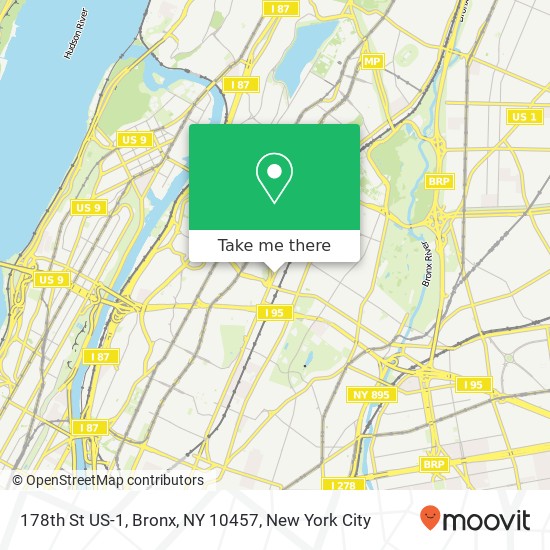 178th St US-1, Bronx, NY 10457 map