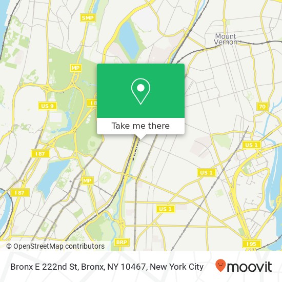 Mapa de Bronx E 222nd St, Bronx, NY 10467