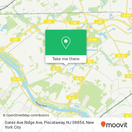 Mapa de Gates Ave Ridge Ave, Piscataway, NJ 08854