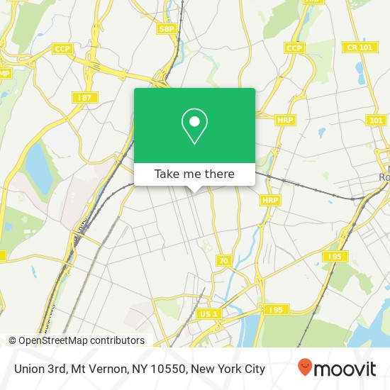 Mapa de Union 3rd, Mt Vernon, NY 10550