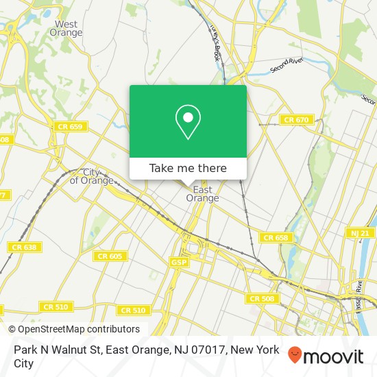 Park N Walnut St, East Orange, NJ 07017 map