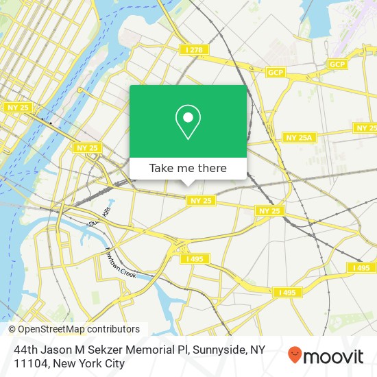 Mapa de 44th Jason M Sekzer Memorial Pl, Sunnyside, NY 11104