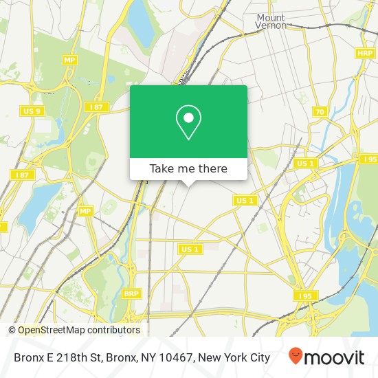 Mapa de Bronx E 218th St, Bronx, NY 10467