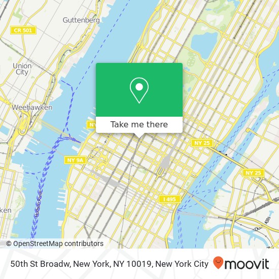 Mapa de 50th St Broadw, New York, NY 10019